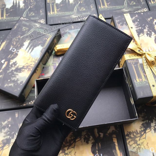 Gucci包 古馳錢包 428740黑全皮 高端品質男士西裝夾 Gucci男錢包  gudj1295